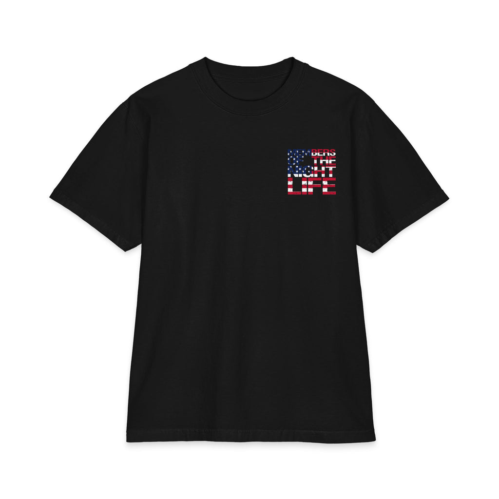 Members of the Night Life American Flag Graphic Tee