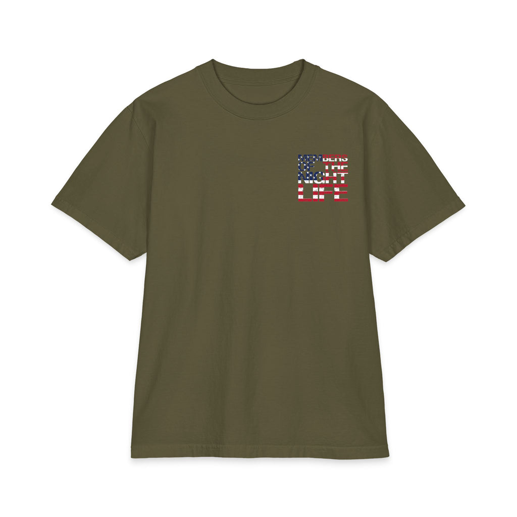 Members of the Night Life American Flag Graphic Tee