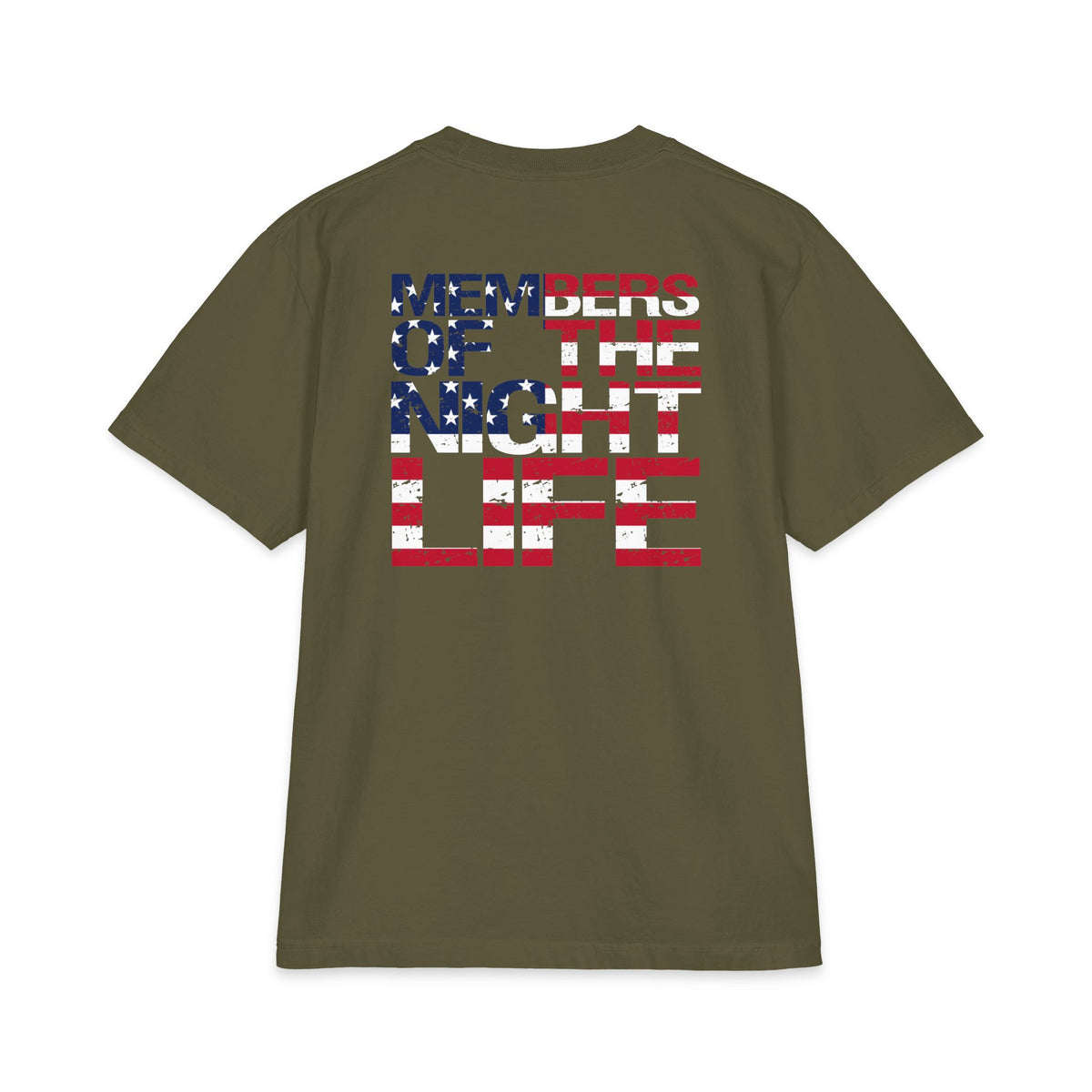 Members of the Night Life American Flag Graphic Tee