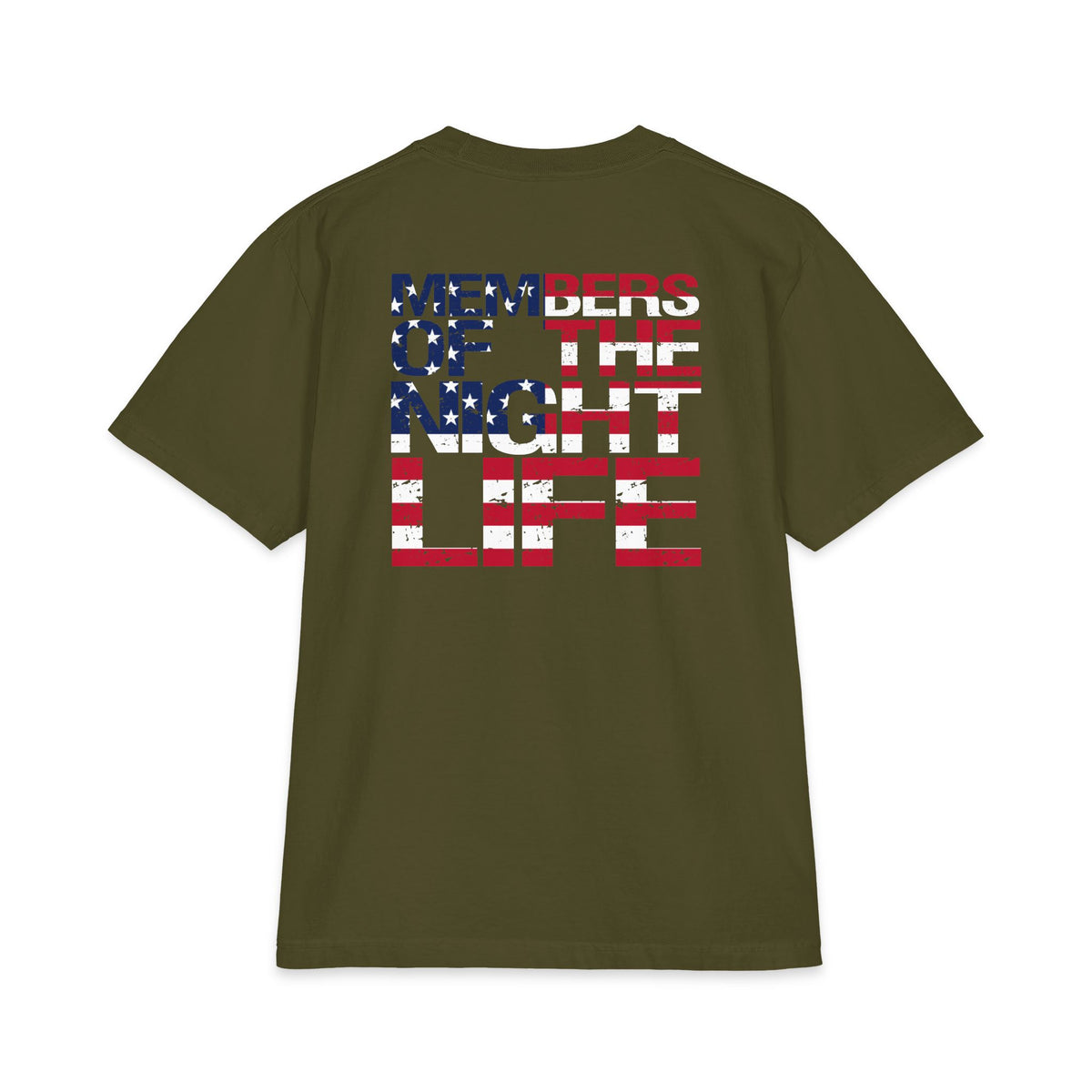 Members of the Night Life American Flag Graphic Tee
