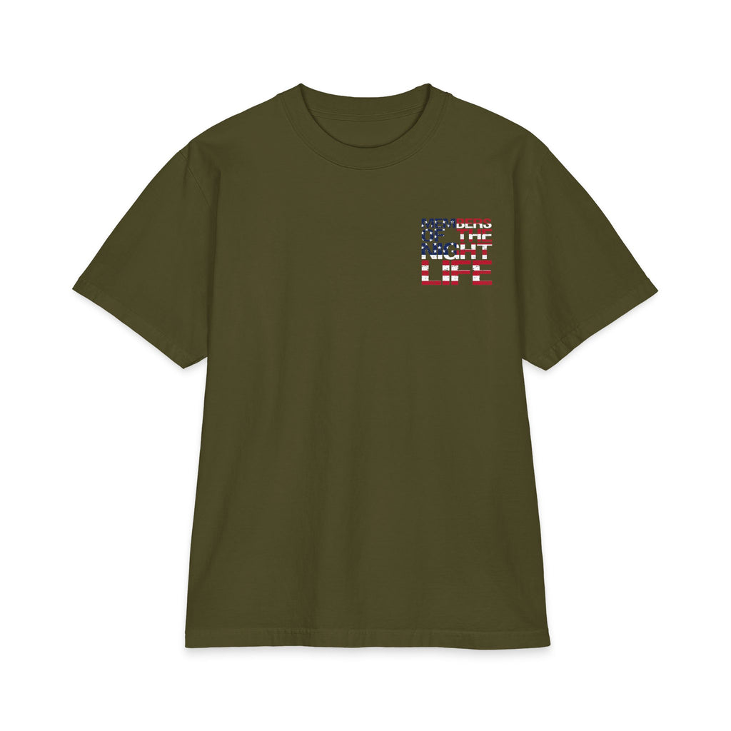 Members of the Night Life American Flag Graphic Tee